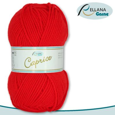 Rellana 50 g Caprice Wolle | 103 Rot | 100% Polyacryl Strickgarn Basteln