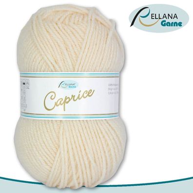 Rellana 50 g Caprice Wolle | 116 Natur | 100% Polyacryl Strickgarn Basteln