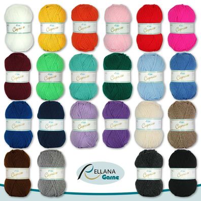 Rellana 5x50 g Caprice Wolle Premium | in 22 Farben zur Auswahl | 100% Polyacryl
