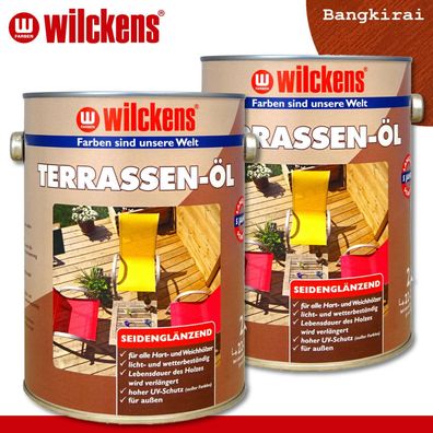 Wilckens 2 x 2,5 l Terrassen-Öl | Bangkirai | Holzschutz Holzöl Holzpflegeöl