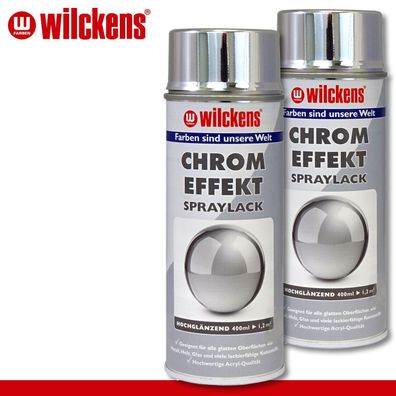 Wilckens 2 x 400 ml Chrom Effekt Spray innen hochglänzend Deko