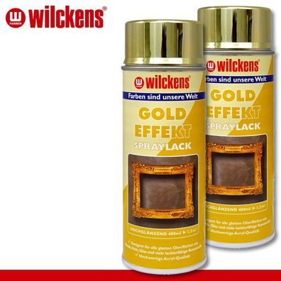 Wilckens 2 x 400 ml Gold Effekt Veredelungs-Spray hochglänzend