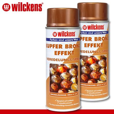 Wilckens 2 x 400 ml Kupfer Bronze Effekt Veredelungs-Spray hochglänzend