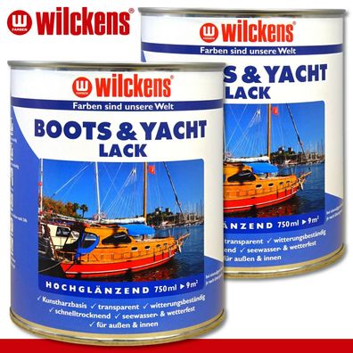 Wilckens 2 x 750 ml Boots & Yachtlack farblos Bootslack Yachtlack Schiffslack