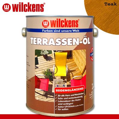 Wilckens 2,5 l Terrassen-Öl | Teak | Holzschutz Holzöl Holzpflegeöl