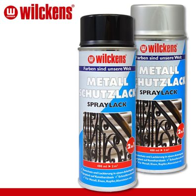 Wilckens 400 ml Metall-Schutzlack Spraylack 2in1 schwarz oder silber zur Auswahl