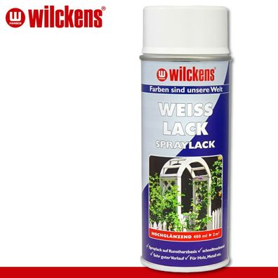 Wilckens 400 ml Weißlack Spray hochglänzend innen & außen Holz Metall