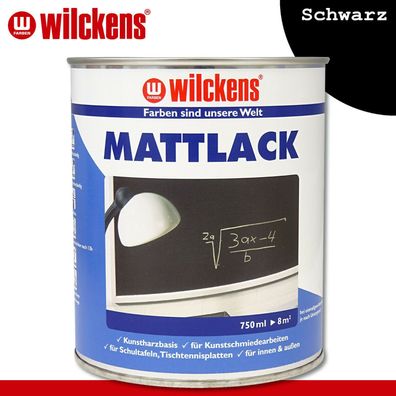 Wilckens 750 ml Mattlack schwarz Schultafellack Kunstschmiede innen & außen