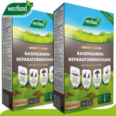 Westland 2 x 1 kg Smart Repair Rasensamen-Reparaturmischung »Englands Nummer 1«