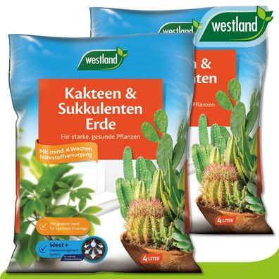 Westland 2 x 4 l Kakteen & Sukkulenten Erde »Die Nr 1 in England für den Garten«