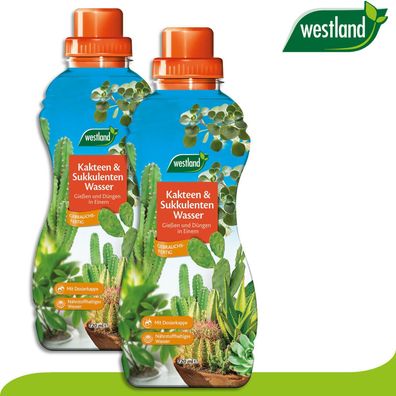 Westland 2 x 720 ml Kakteen & Sukkulenten Wasser »Englands Nr 1 für den Garten«