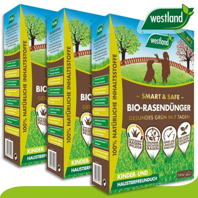 Westland 3 x 2,8 kg Smart & Safe Bio-Rasendünger »Englands Nr 1 für den Garten«