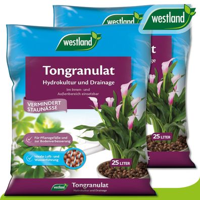 Westland 2x25L Tongranulat Hydrokultur Wurzeln Drainage Blumenkasten Töpfe Kübel