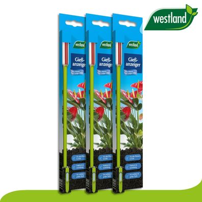 Westland 3 Stück Gießanzeiger groß (26cm) apfelgrün Blumenkasten Pflanzen Wasser