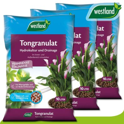 Westland 3 x 10 l Tongranulat »Die Nummer 1 in England für den Garten«