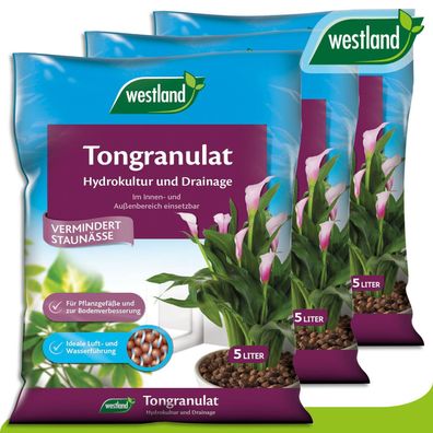 Westland 3 x 5 l Tongranulat »Die Nummer 1 in England für den Garten«