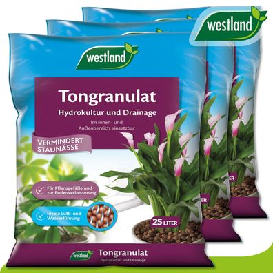 Westland 3x 25L Tongranulat Hydrokultur Drainage Blumentopf Kasten Garten Wurzel