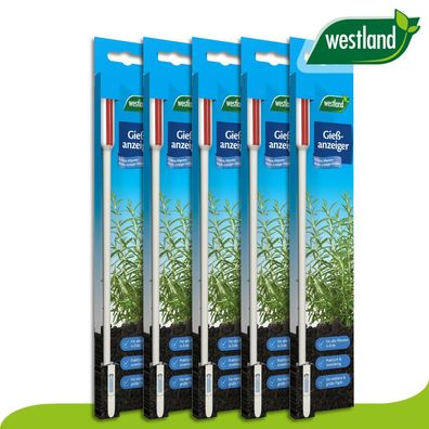 Westland 5 Stück Gießanzeiger groß 26 cm weiß Kübelpflanzen Wachstum Topf Pflege