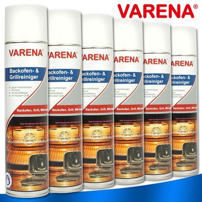 Varena 6x 400ml Backofen- & Grillreiniger Hygiene Pflege Rost Schaum Herdplatten
