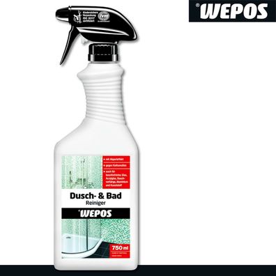 Wepos 750 ml Dusch- & Bad Reiniger Gebrauchsfertig Abperleffekt Duschvorhang