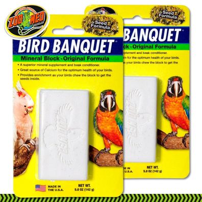 Zoo Med Bird Banquet 2x 142g Mineral Block with Vegetables Mineralblock Schnabel