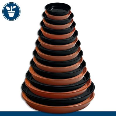 Untersetzer f. Blumentopf Blumenkübel Pflanztopf rund 9 Größen 2 Farben Auswahl