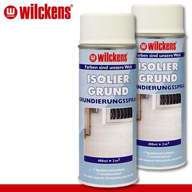 Wilckens 2 x 400 ml Isoliergrund Grundierungs-Spray Schutzanstrich innen & außen