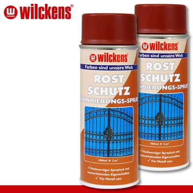 Wilckens 2 x 400 ml Rostschutz Grundierungs-Spray Korrosion außen & innen