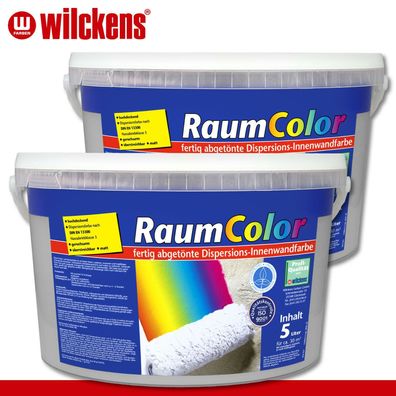 Wilckens 2 x 5 l RaumColor Kunststoff-Dispersionsfarbe Innenwandfarbe | Samtgrau