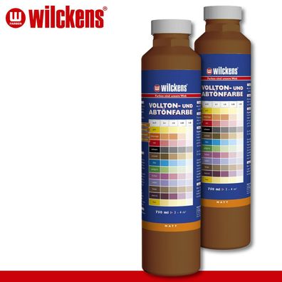Wilckens 2 x 750 ml Vollton- & Abtönfarbe | Caramel | Wandfarbe wetterbständig