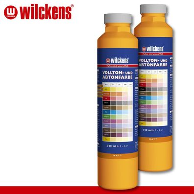 Wilckens 2 x 750 ml Vollton- und Abtönfarbe | Bast | Wandfarbe wetterbständig