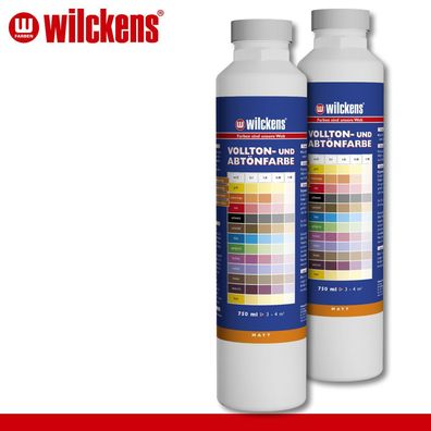 Wilckens 2 x 750 ml Vollton- und Abtönfarbe | Weiß | Wandfarbe wetterbständig