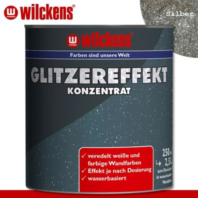 Wilckens 250ml Glitzereffekt Konzentrat Silber Additiv f. wasserbasierte Farben