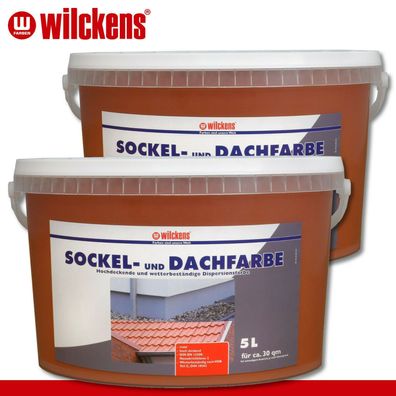 Wilckens 2x 5 l Sockel- und Dachfarbe | Ziegelrot | Sockelfarbe Dachziegel außen