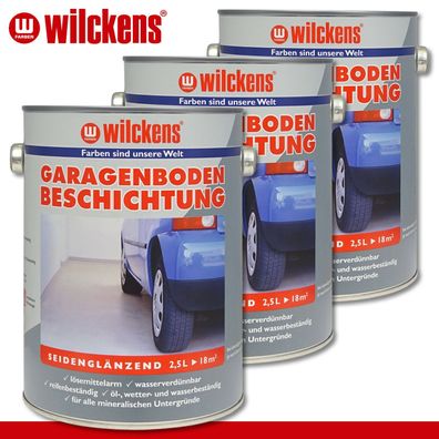 Wilckens 3 x 2,5 l Garagenboden Beschichtung Keller Werkstatt Lagerhalle Balkon