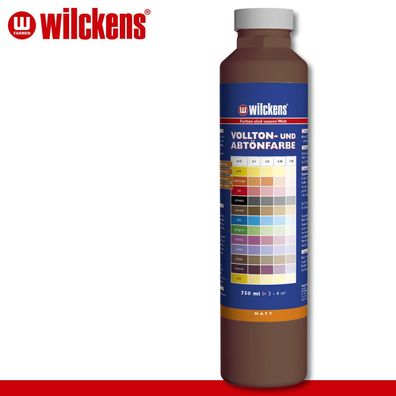 Wilckens 750 ml Vollton- & Abtönfarbe | Braun | Wandfarbe wetterbständig