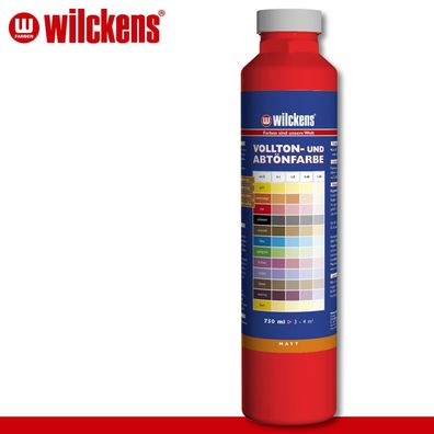 Wilckens 750 ml Vollton- & Abtönfarbe | Rot | Wandfarbe wetterbständig