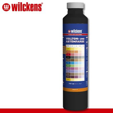 Wilckens 750 ml Vollton- & Abtönfarbe | Schwarz | Wandfarbe wetterbständig