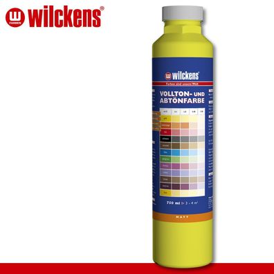 Wilckens 750 ml Vollton- und Abtönfarbe | Gelb | Wandfarbe wetterbständig