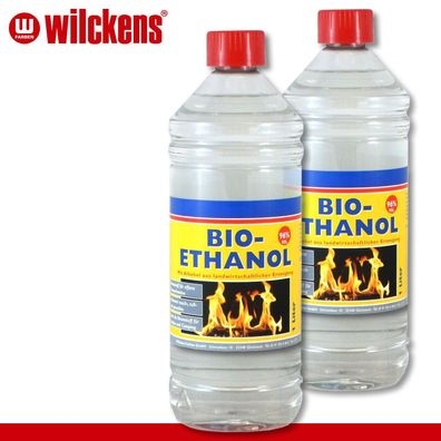 Wilckens 2 x 1 l Bio-Ethanol 96% vol Brennflüssigkeit Kamin Camping Fondue