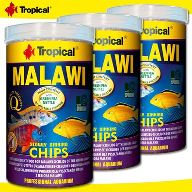 Tropical 3 x 1000 ml Malawi Chips | Für Malawisee-Cichliden der Mbuna-Gruppe