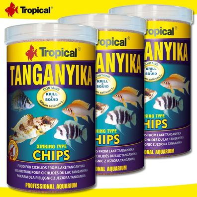 Tropical 3 x 1000 ml Tanganyika Chips | Für Cichliden aus dem Tanganjikasee