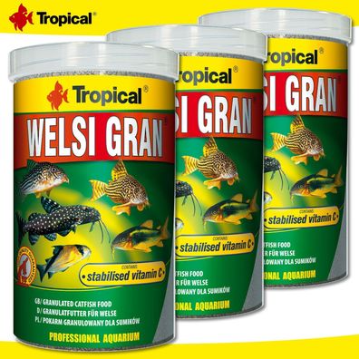 Tropical 3 x 1000 ml Welsi Gran | Granulatfutter für Welse
