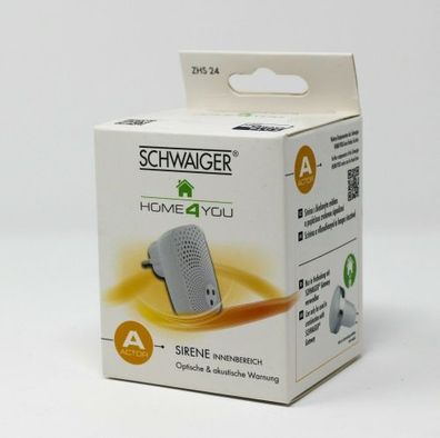 Schwaiger ZHS24 Innensirene mit Backup-Batterie, Alarm