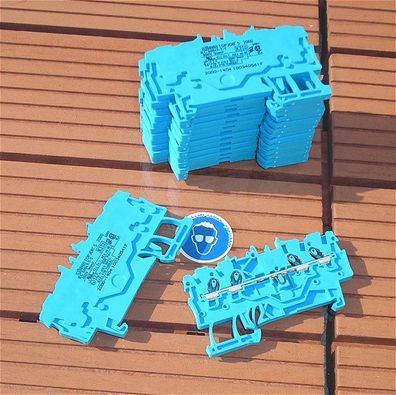 15x Klemmen Reihenklemmen 1mm² blau N Wago TopJob S 2000-1404 + SdfkPlakette