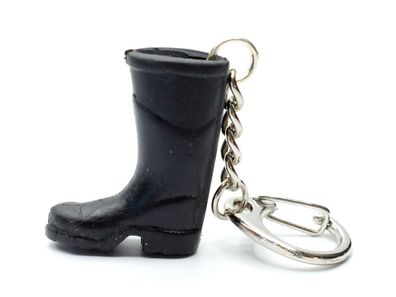 Gummistiefel Schlüsselanhänger Miniblings Anhänger Regen Stiefel Wetter schwarz