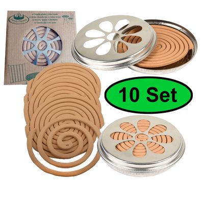 10 x10 Citronella-Spiralen in Blechdose Mückenschutz Insektenschutz Rauchspirale