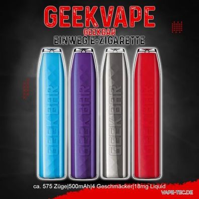 GeekVape Geekbar Einweg E-Zigarette - 18mg/ ml