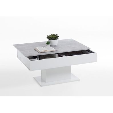 Couchtisch Beistelltisch Tisch Wohnzimmertisch ausziehbar AVOLA Beton grau Nb....
