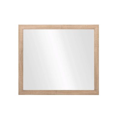 Wandspiegel Garderobenspiegel ca. 80 x 70 cm BALI Sonoma Eiche / Geflecht Rafi...